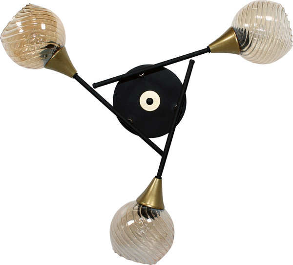 Изображение товара Люстра Элетех Лютик НПБ 01-3x60-191 Е27 / 1005405465 (131 черный муар/золотой)