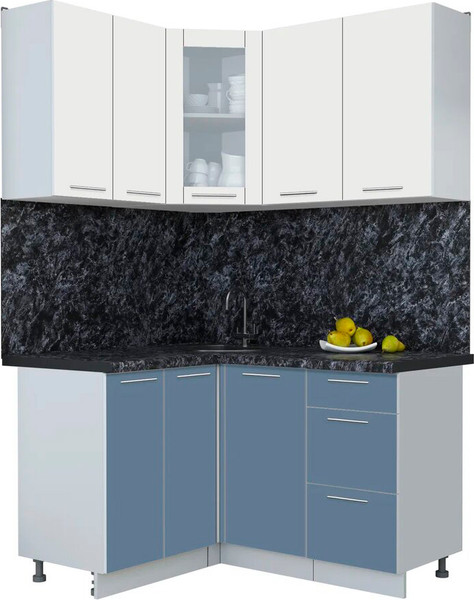 Изображение товара Кухонный гарнитур Интерлиния Мила Пластик 1.2x1.4 (зефирный/арктический/кастилло темный)