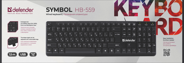 Изображение товара Клавиатура Defender Symbol HB-559 / 45559 (черный)