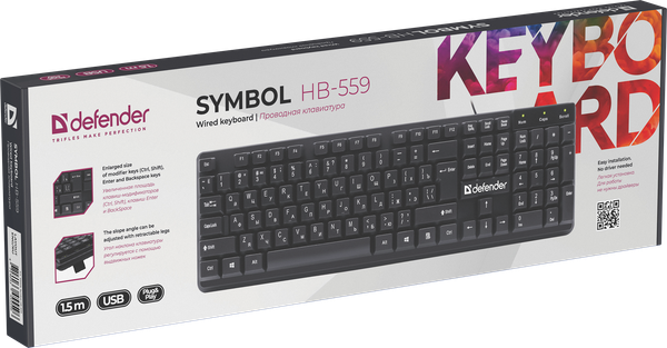 Изображение товара Клавиатура Defender Symbol HB-559 / 45559 (черный)