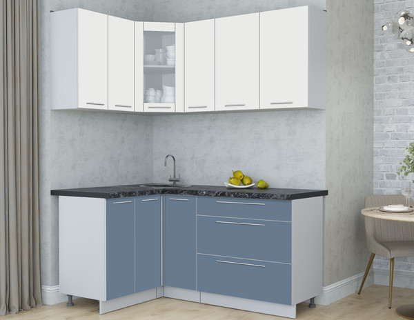 Изображение товара Кухонный гарнитур Interline Мила Пластик 1.2x1.7 (зефирный/арктический/кастилло темный)