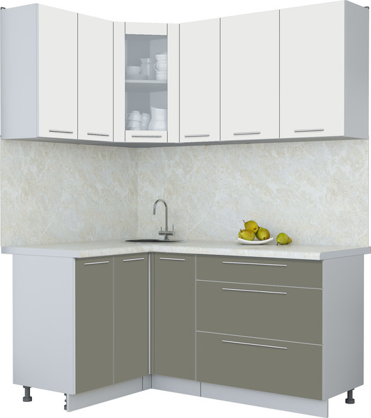 Изображение товара Кухонный гарнитур Interline Мила Пластик 1.2x1.7 (зефирный/кварцевый/опал светлый)
