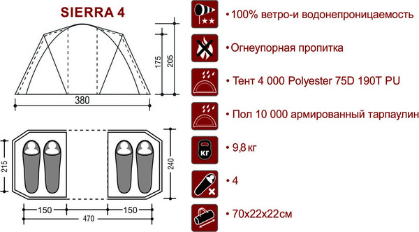 Изображение товара Палатка INDI Sierra 4