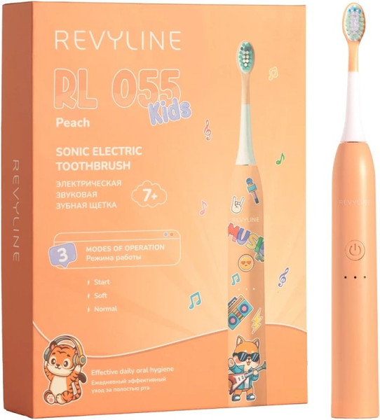 Изображение товара Ультразвуковая зубная щетка Revyline RL 055 Kids / 7934 (персик)