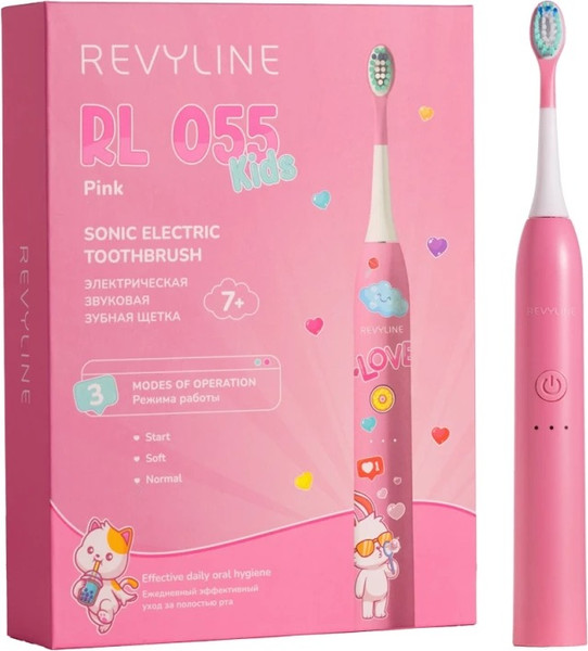 Изображение товара Ультразвуковая зубная щетка Revyline RL 055 Kids / 7935 (розовый)