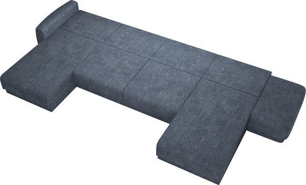 Изображение товара Диван П-образный Олмеко Женева 2S2OPF Еврокнижка Правый (микровелюр, шейп сталь)