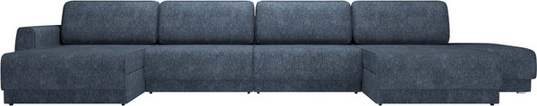 Изображение товара Диван П-образный Олмеко Женева 2S2OPF Еврокнижка Правый (микровелюр, шейп сталь)