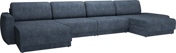 Изображение товара Диван П-образный Олмеко Женева 2S2OPF Еврокнижка Правый (микровелюр, шейп сталь)