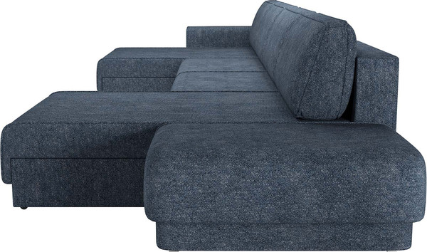 Изображение товара Диван П-образный Олмеко Женева 2S2OPF Еврокнижка Правый (микровелюр, шейп сталь)