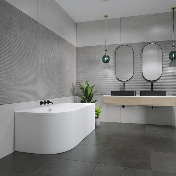 Изображение товара Ванна акриловая Lauter Bliss 160 P / 21201062P (с каркасом/серый подголовн/белый лицевой экран)