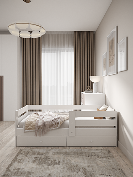 Изображение товара Кровать-тахта EcoWood Атланта-2 с ящиками 80х180 / ECO.001.00051.80-180.101SE