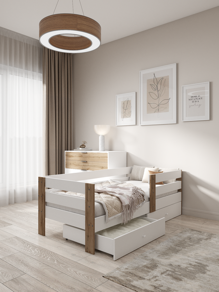 Изображение товара Кровать-тахта EcoWood Атланта-2 с ящиками 80х180 / ECO.001.00051.80-180.101SE/376WML