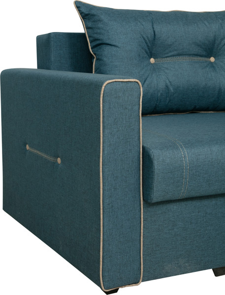 Изображение товара Диван Олмеко Оригами (жаккард, тесла деним/жаккард, тесла крем)