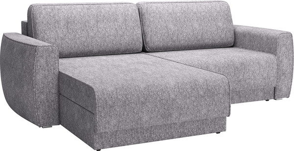Изображение товара Диван угловой Олмеко Женева SO2P Еврокнижка (микровелюр, шейп сильвер)