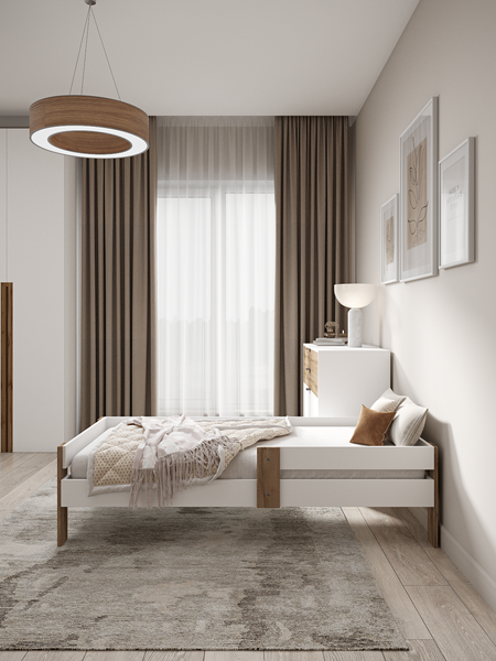 Изображение товара Кровать-тахта детская EcoWood Барселона-2 с ящиками 70х140 / ECO.001.00053.70-140.101SE/376WML