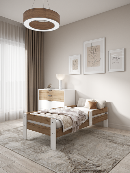 Изображение товара Кровать-тахта детская EcoWood Барселона-2 с ящиками 80х160 / ECO.001.00053.80-160.376WML/101SE