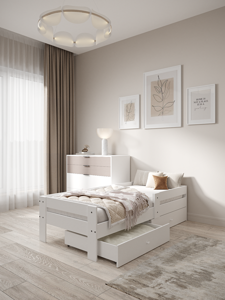 Изображение товара Кровать-тахта EcoWood Барселона-2 с ящиками 80х180 / ECO.001.00053.80-180.101SE