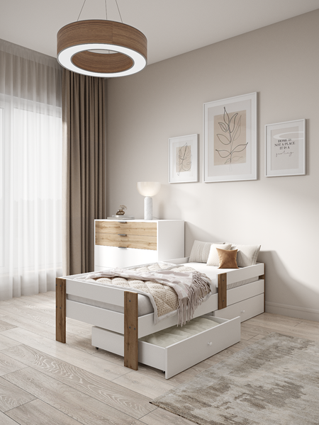 Изображение товара Кровать-тахта EcoWood Барселона-2 с ящиками 80х180 / ECO.001.00053.80-180.101SE/376WML