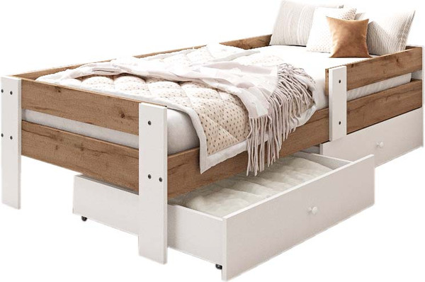 Изображение товара Кровать-тахта EcoWood Барселона-2 с ящиками 80х180 / ECO.001.00053.80-180.376WML/101SE