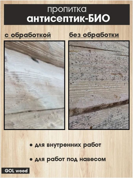 Изображение товара Антисептик для древесины GOL Антисептик-Био (1кг)