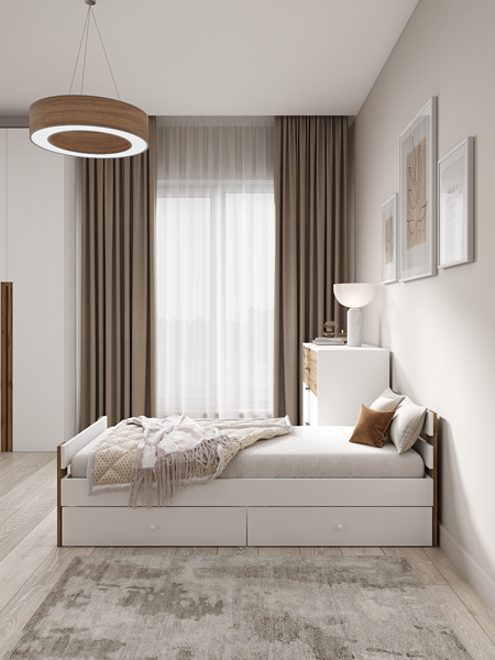 Изображение товара Односпальная кровать EcoWood Сидней-2 с ящиками 80х200 / ECO.001.00055.80-200.101SE/376WML