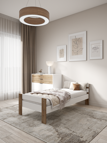 Изображение товара Односпальная кровать EcoWood Сидней-2 с ящиками 80х200 / ECO.001.00055.80-200.101SE/376WML