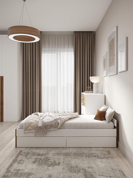 Изображение товара Односпальная кровать EcoWood Денвер-2 с ящиками 80х200 / ECO.001.00057.80-200.101SE/376WML