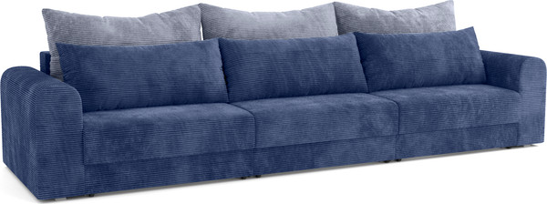 Изображение товара Диван Олмеко Конго 3S Еврокнижка три секции (велюр, цилиум индиго/велюр, цилиум стил)