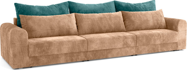 Изображение товара Диван Олмеко Конго 3S Еврокнижка три секции (велюр, цилиум крем/велюр, цилиум форест)