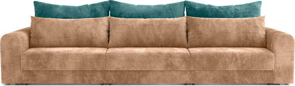 Изображение товара Диван Олмеко Конго 3S Еврокнижка три секции (велюр, цилиум крем/велюр, цилиум форест)