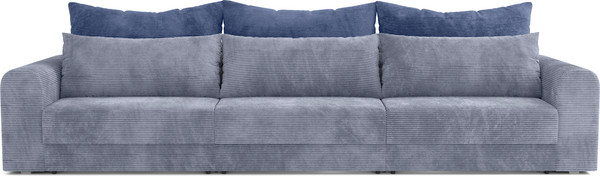 Изображение товара Диван Олмеко Конго 3S Еврокнижка три секции (велюр, цилиум стил/велюр, цилиум индиго)