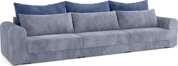 Изображение товара Диван Олмеко Конго 3S Еврокнижка три секции (велюр, цилиум стил/велюр, цилиум индиго)