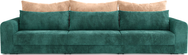 Изображение товара Диван Олмеко Конго 3S Еврокнижка три секции (велюр, цилиум форест/велюр, цилиум крем)