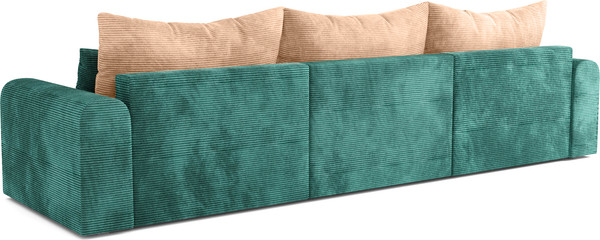 Изображение товара Диван Олмеко Конго 3S Еврокнижка три секции (велюр, цилиум форест/велюр, цилиум крем)