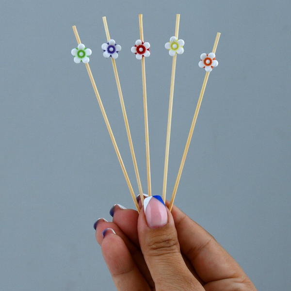 Изображение товара Набор шпажек для канапе Мультидом Ромашки BJ80-600 (24шт)