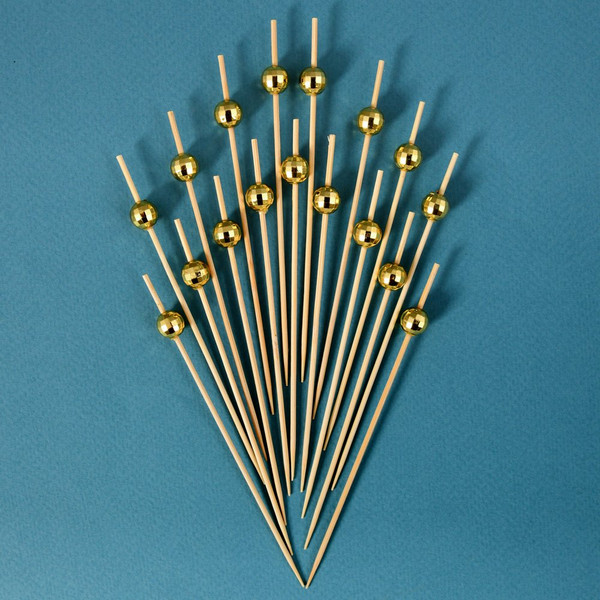 Изображение товара Набор шпажек для канапе Мультидом Диско-шар BJ80-603 (24шт, золото)