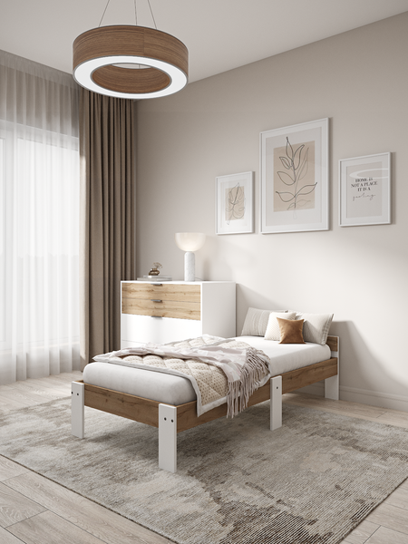 Изображение товара Односпальная кровать EcoWood Екта-2 с ящиками 80х200 / ECO.001.00059.80-200.376WML/101SE