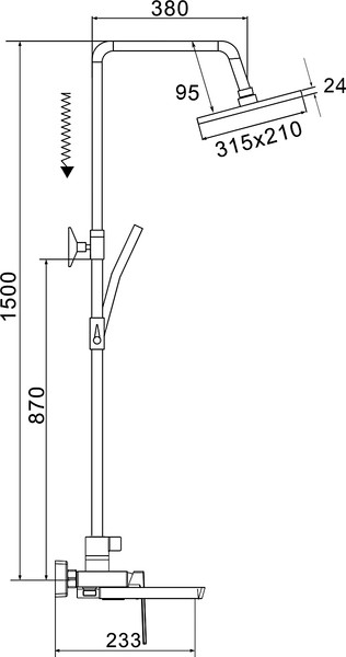Изображение товара Душевая система со смесителем Rose R1836 (хром)