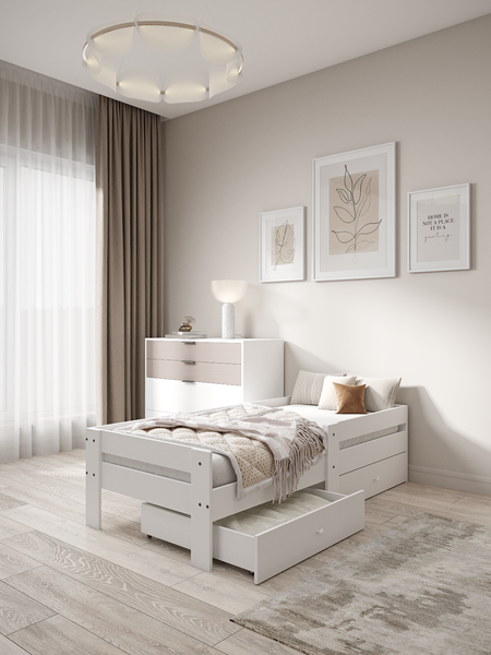 Изображение товара Кровать-тахта EcoWood Флорида-2 с ящиками 80х180 / ECO.001.00061.80-180.101SE