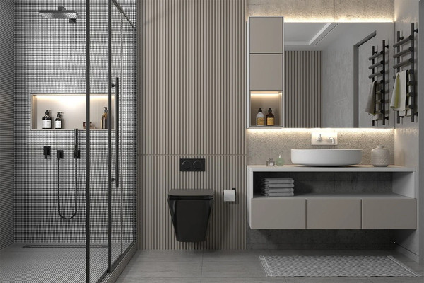 Изображение товара Унитаз подвесной с инсталляцией Abber Rechteck AC1201MB-AC0105-AC0121MB (с кнопкой смыва)