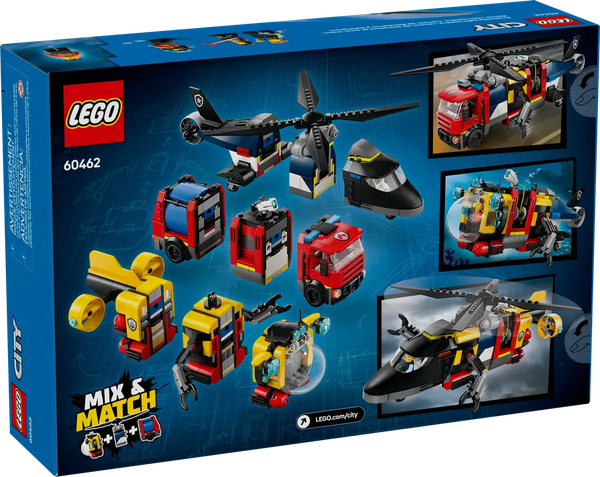 Изображение товара Конструктор Lego City Вертолет, пожарная машина и подводная лодка 60462