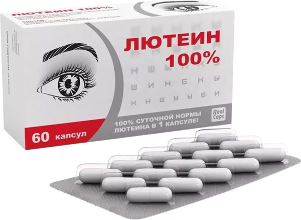 Изображение товара Пищевая добавка RealCaps Лютеин 100% 476мг (60капсул)