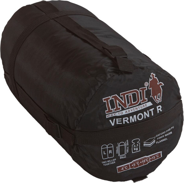 Изображение товара Спальный мешок INDI Vermont L-zip от -8°С (с подголовником 230x85см)