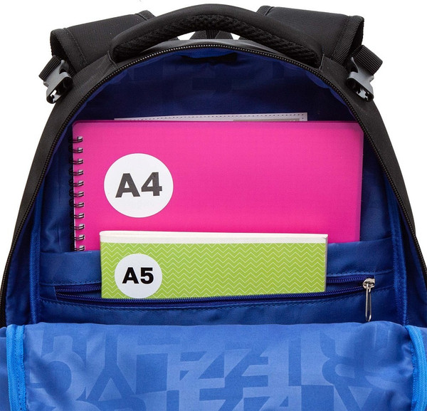 Изображение товара Школьный рюкзак Grizzly RB-558-1 (черный/синий)