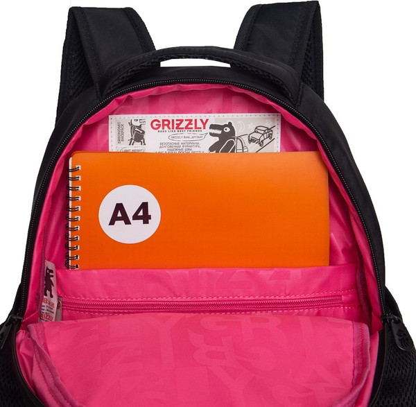 Изображение товара Школьный рюкзак Grizzly RG-563-2 (черный/розовый)