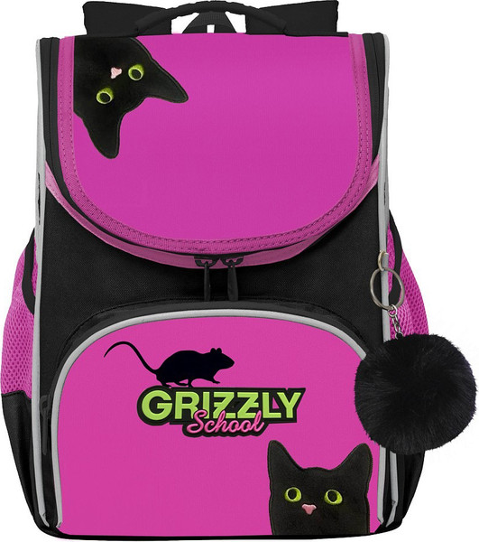 Изображение товара Школьный рюкзак Grizzly RAm-584-1 (черный/розовый)