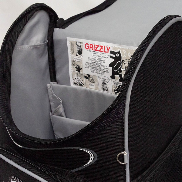 Изображение товара Школьный рюкзак Grizzly RAm-585-4 (черный/белый)