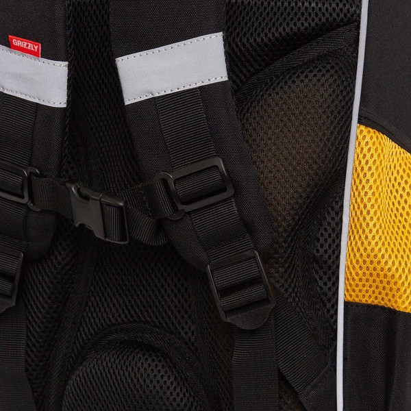 Изображение товара Школьный рюкзак Grizzly RAm-585-5 (черный/оранжевый)