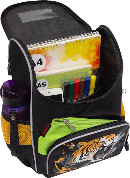 Изображение товара Школьный рюкзак Grizzly RAm-585-5 (черный/оранжевый)