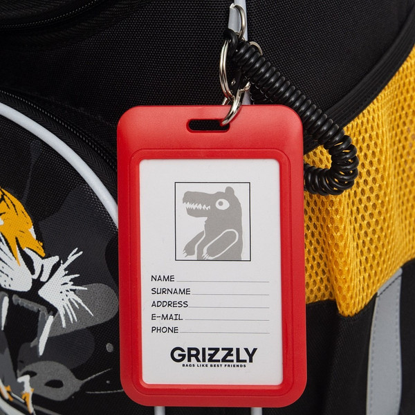 Изображение товара Школьный рюкзак Grizzly RAm-585-5 (черный/оранжевый)